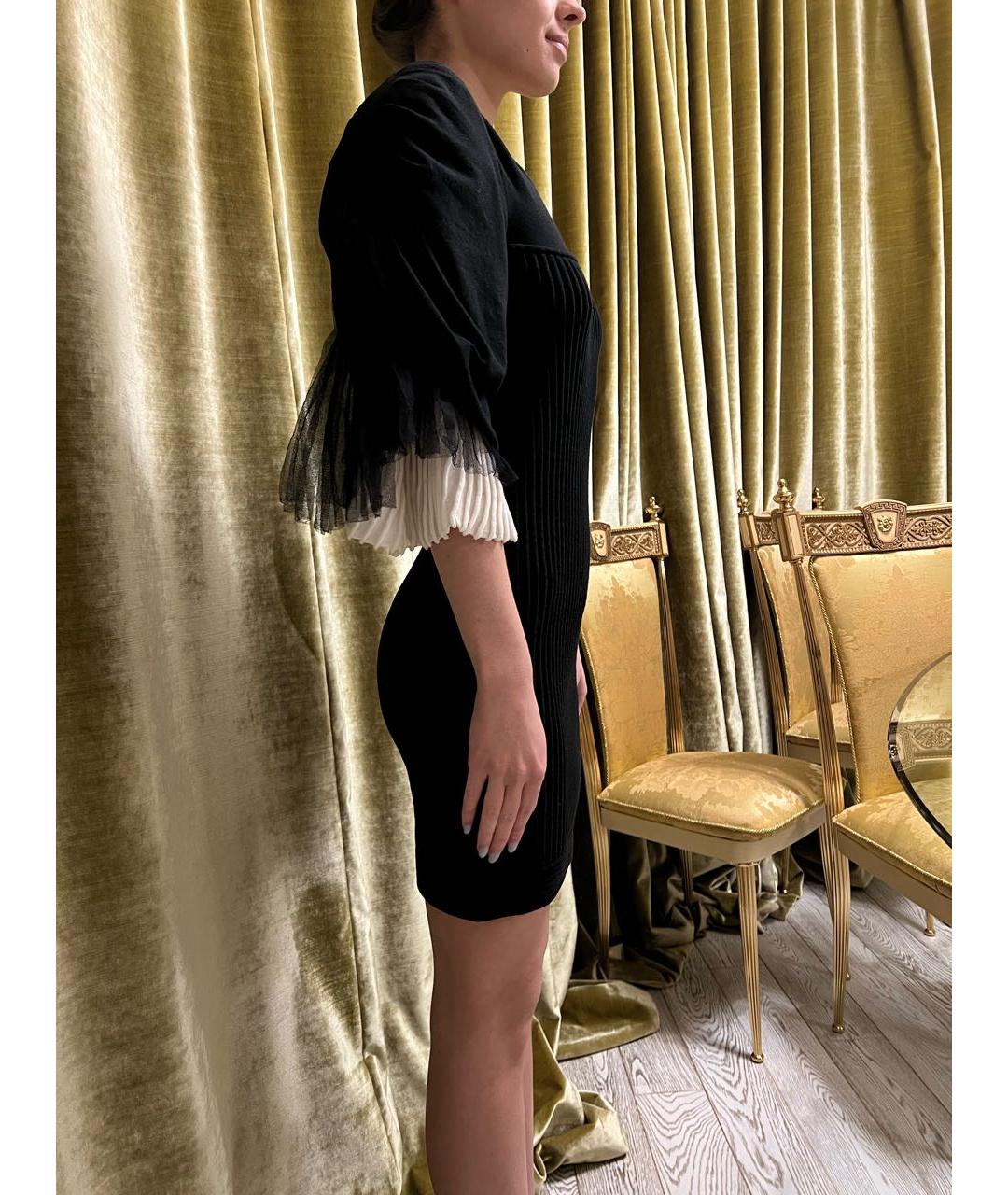 CHANEL Черное хлопко-эластановое коктейльное платье, фото 4