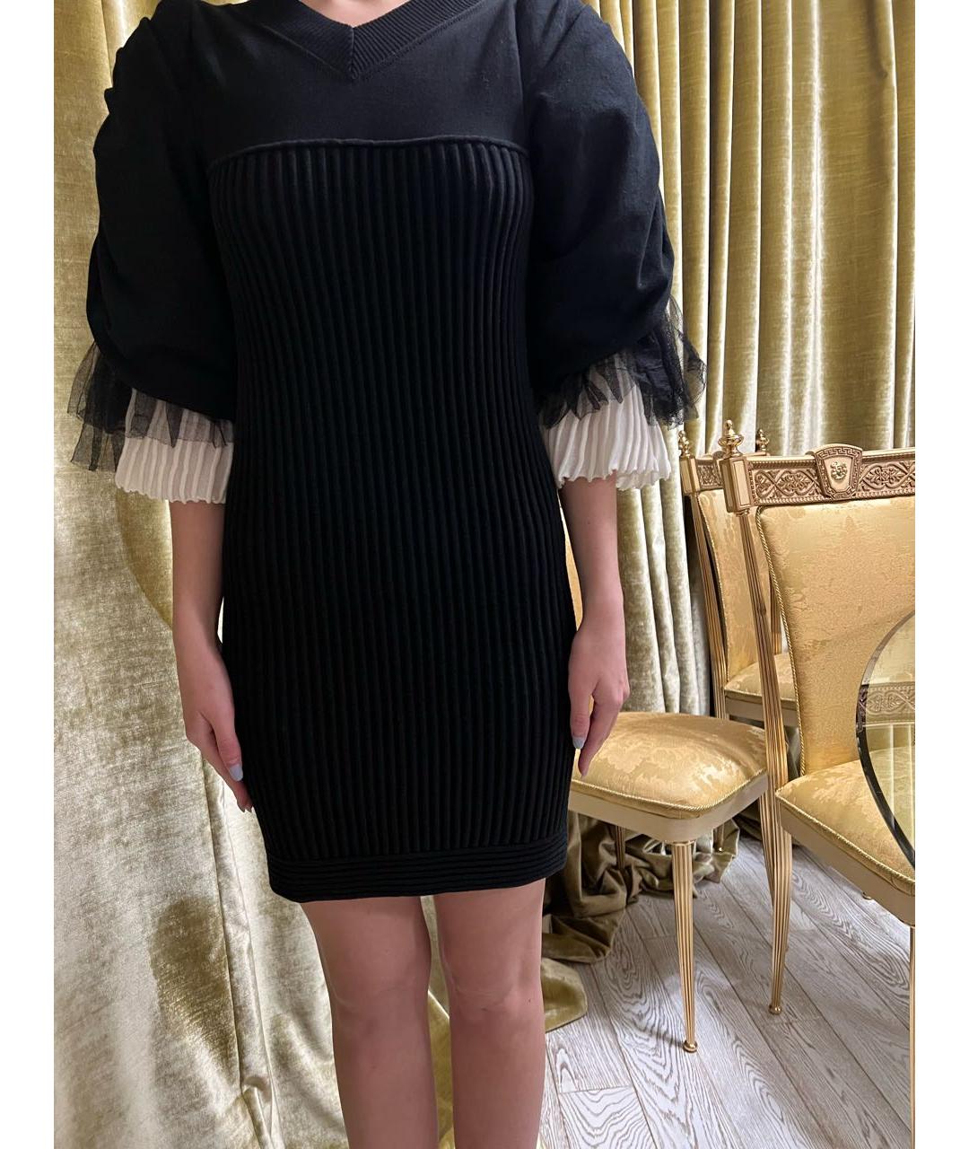 CHANEL Черное хлопко-эластановое коктейльное платье, фото 8