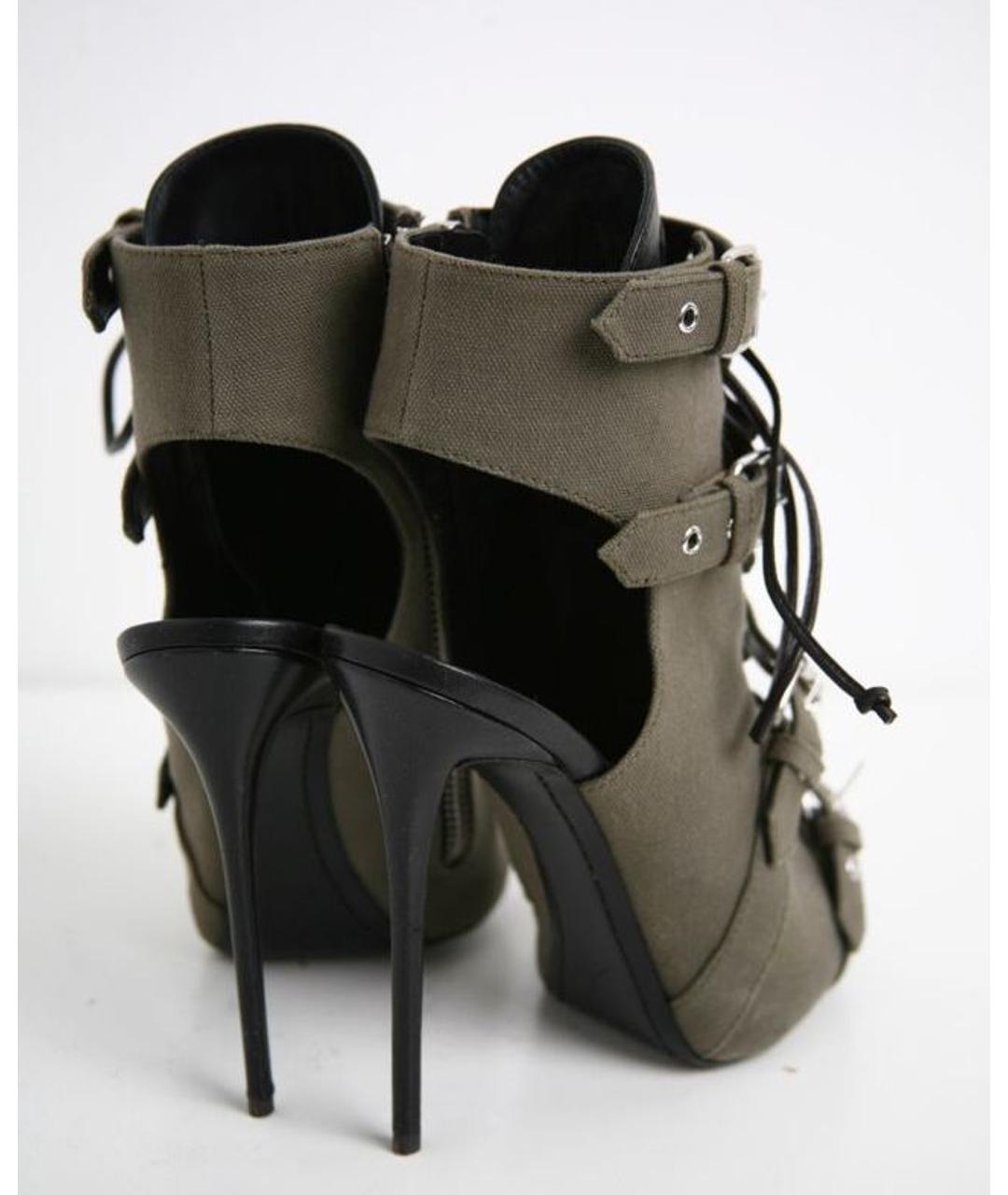 GIUSEPPE ZANOTTI DESIGN Хаки текстильные ботильоны, фото 5
