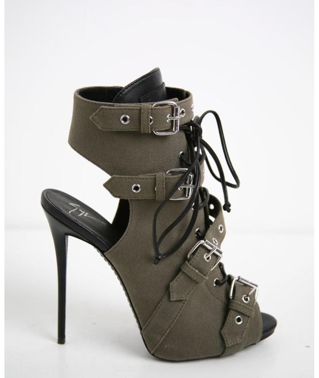 GIUSEPPE ZANOTTI DESIGN Хаки текстильные ботильоны, фото 7