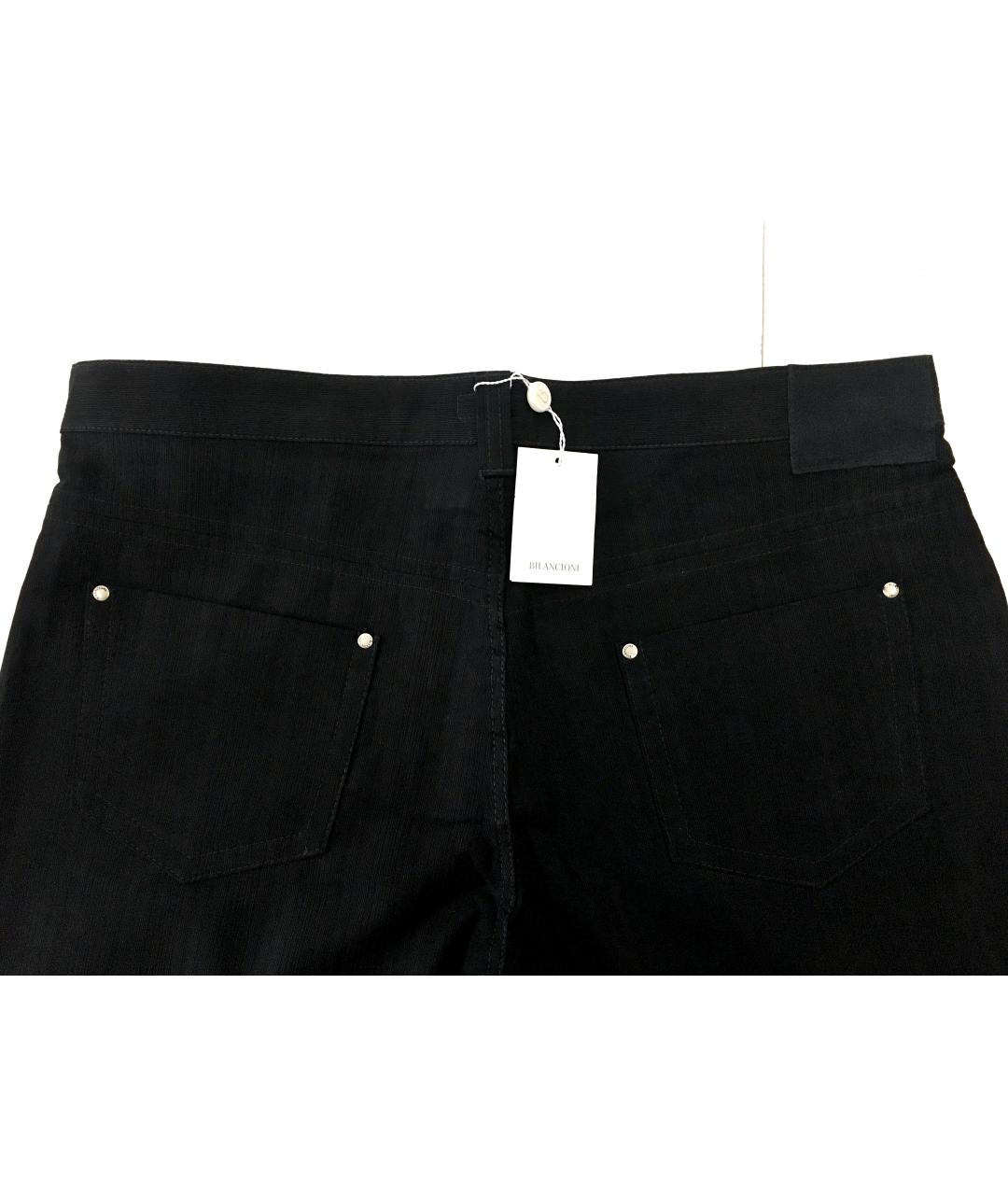 BILANCIONI Черные хлопковые прямые джинсы, фото 8
