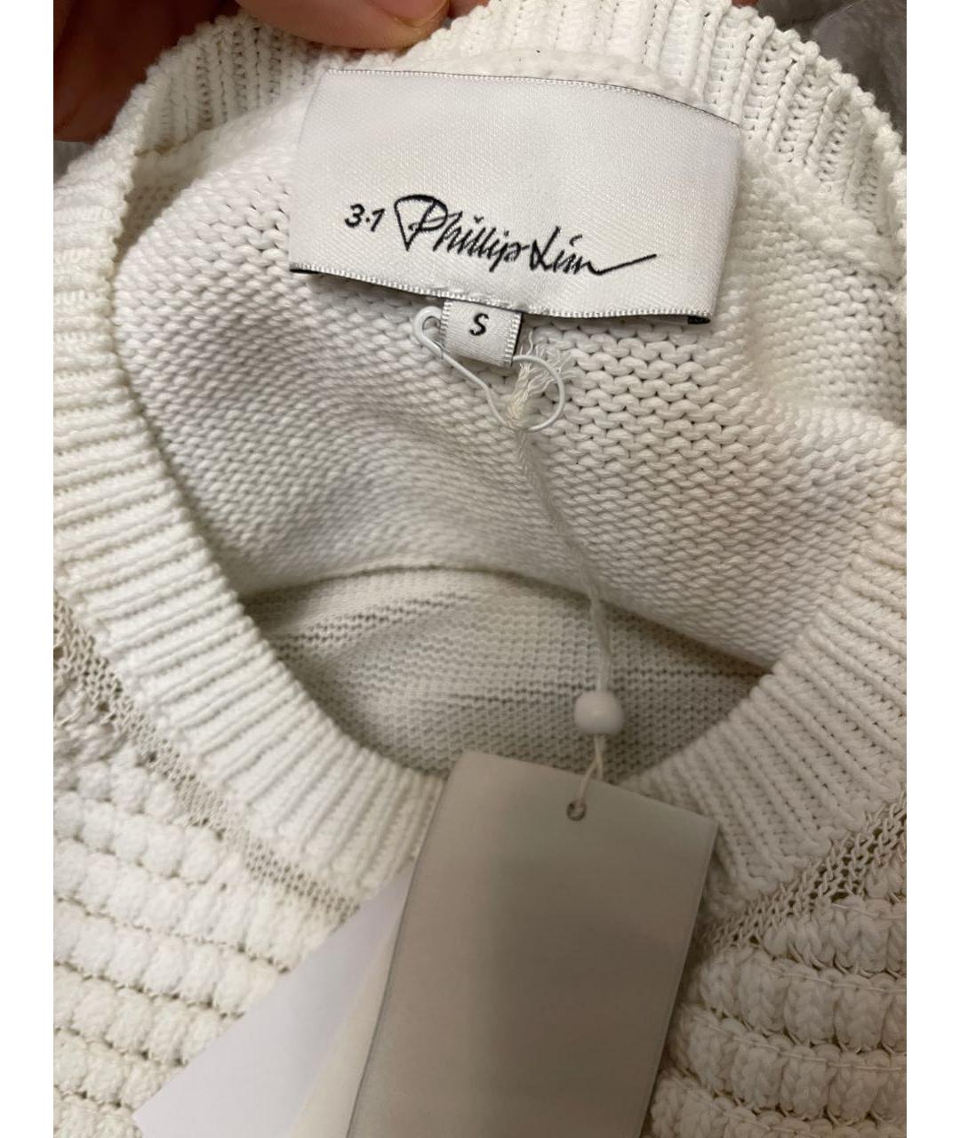 3.1 PHILLIP LIM Белый хлопковый джемпер / свитер, фото 5