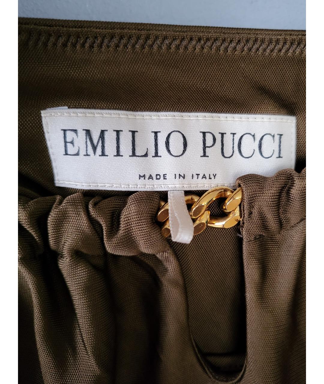 EMILIO PUCCI Коричневое вискозное платье, фото 3