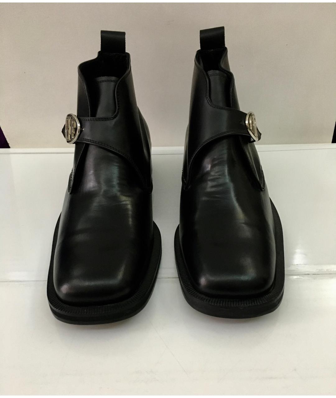 GIANFRANCO FERRE Черные кожаные низкие ботинки, фото 2