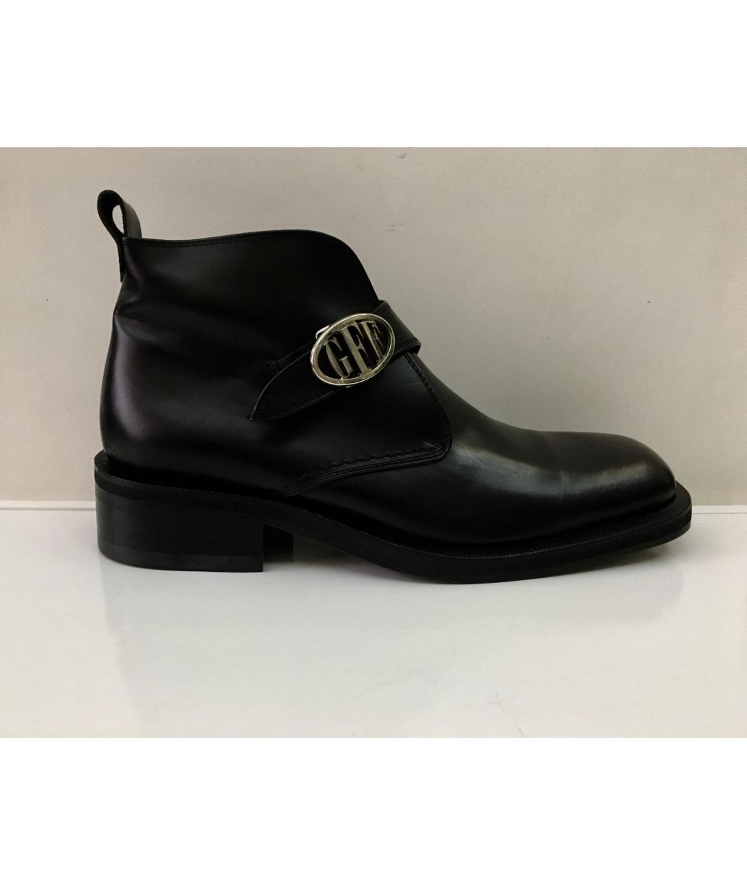 GIANFRANCO FERRE Черные кожаные низкие ботинки, фото 8