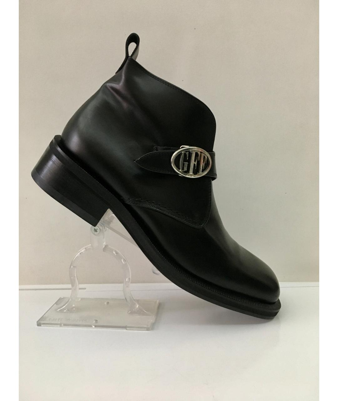 GIANFRANCO FERRE Черные кожаные низкие ботинки, фото 6