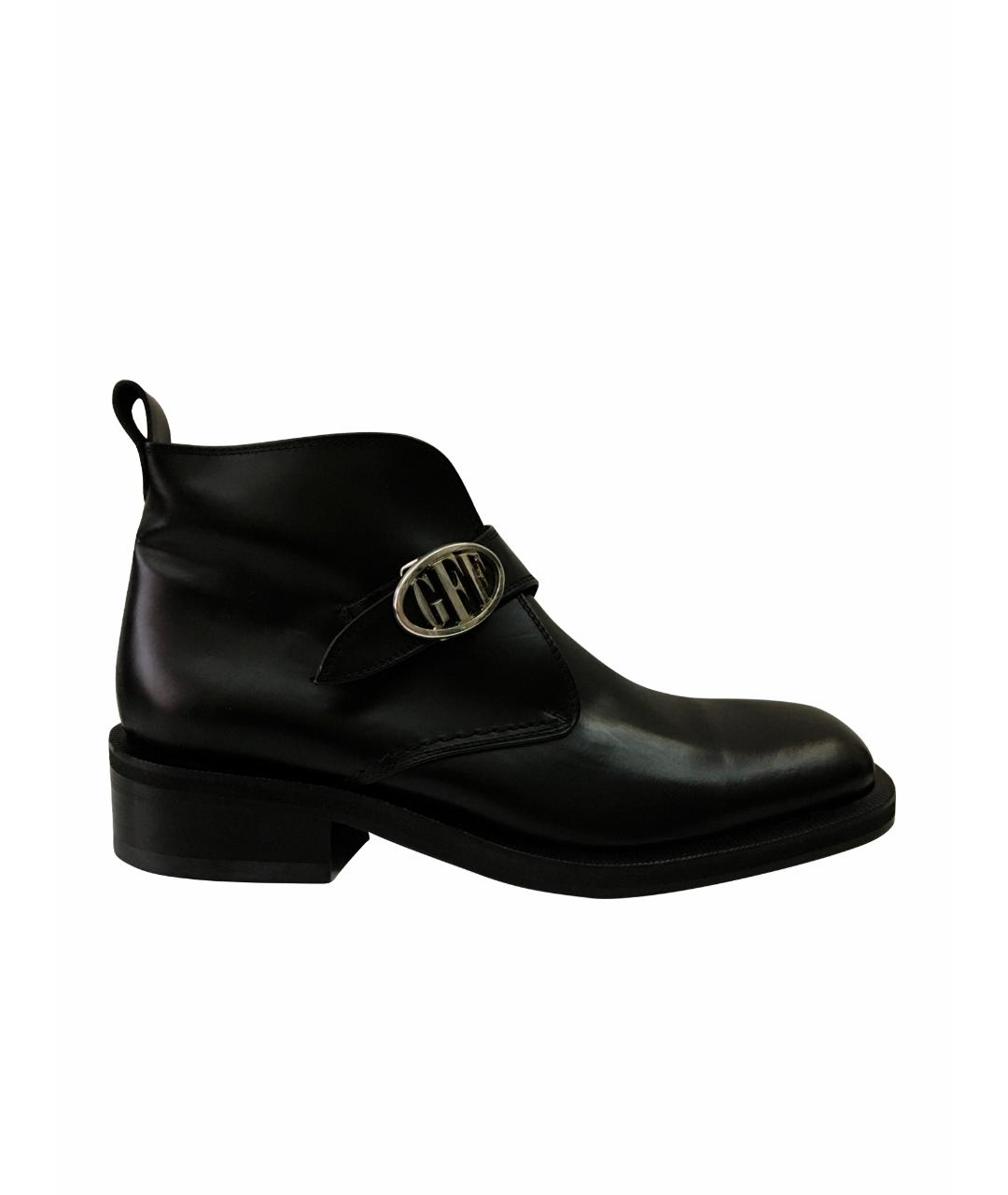 GIANFRANCO FERRE Черные кожаные низкие ботинки, фото 1
