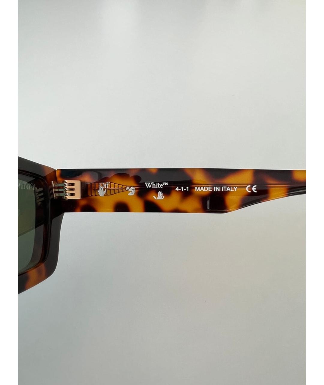 OFF-WHITE Коричневые пластиковые солнцезащитные очки, фото 4
