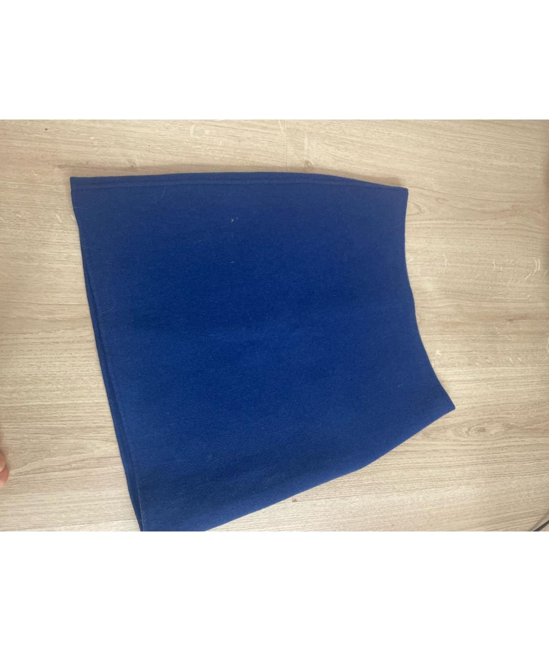MAX MARA Синяя кашемировая юбка мини, фото 2