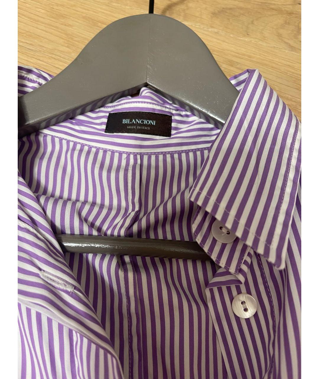 BILANCIONI Фиолетовая хлопковая рубашка, фото 3