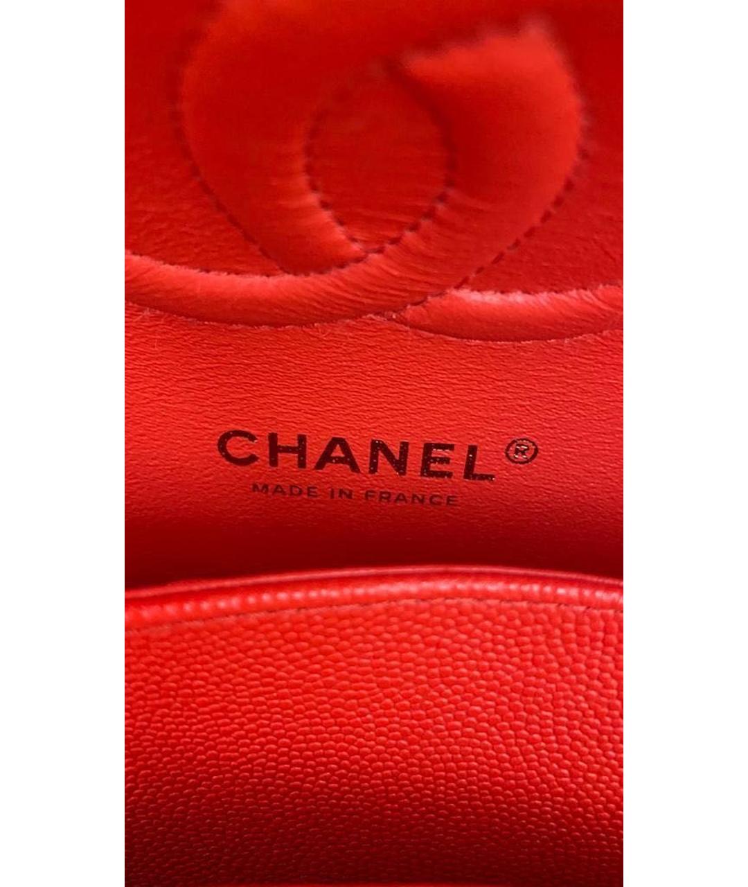 CHANEL Красная кожаная сумка тоут, фото 4