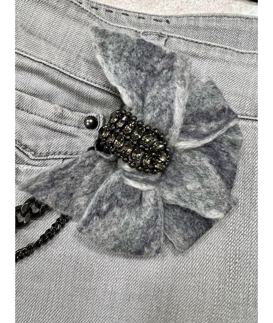 ERMANNO SCERVINO Серые хлопко-эластановые шорты, фото 6