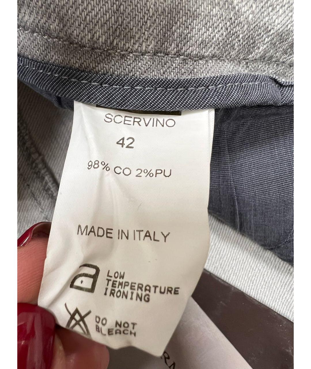 ERMANNO SCERVINO Серые хлопко-эластановые шорты, фото 3