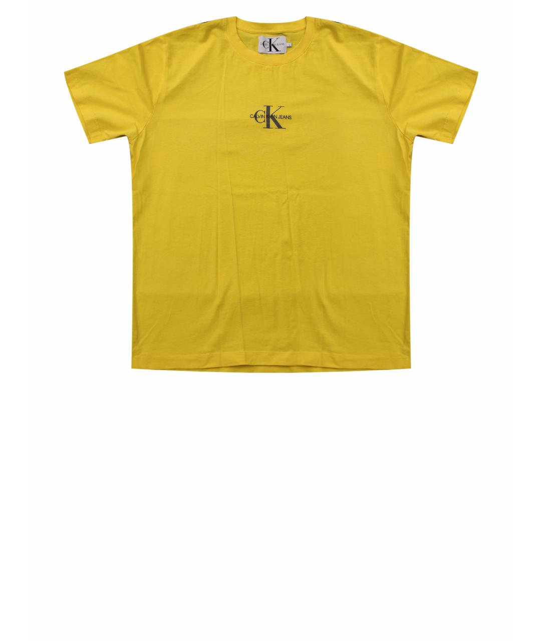 CALVIN KLEIN Желтая хлопковая футболка, фото 1
