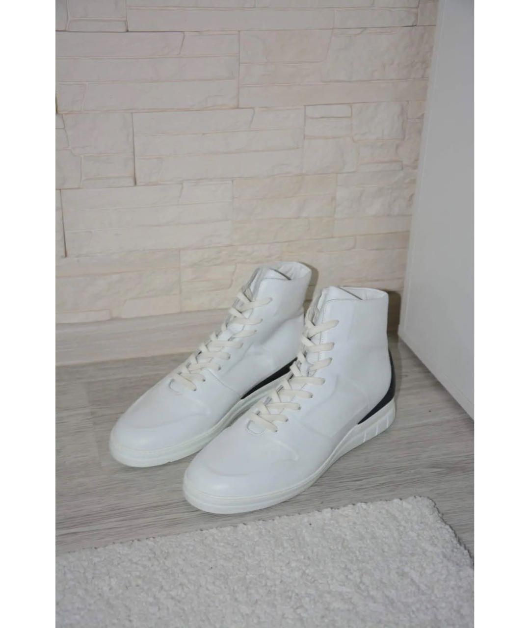DUNHILL Белые кожаные высокие кроссовки / кеды, фото 2