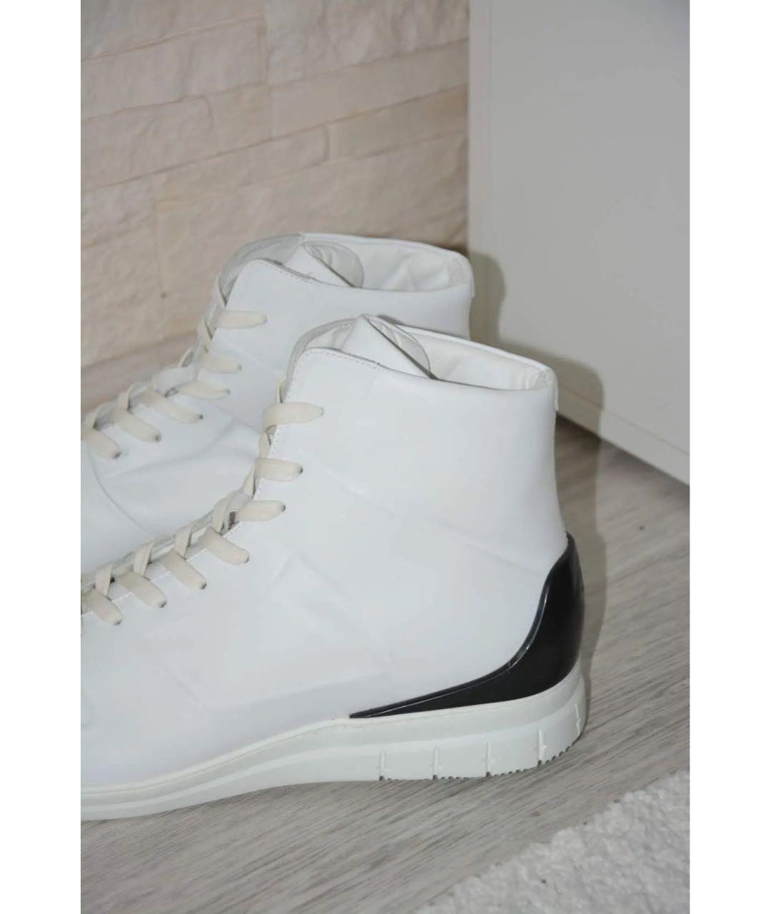DUNHILL Белые кожаные высокие кроссовки / кеды, фото 5