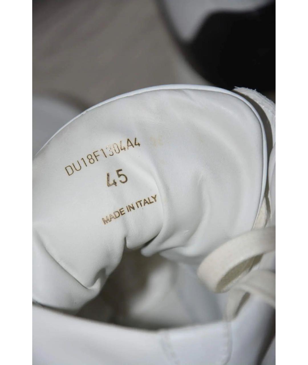 DUNHILL Белые кожаные высокие кроссовки / кеды, фото 6