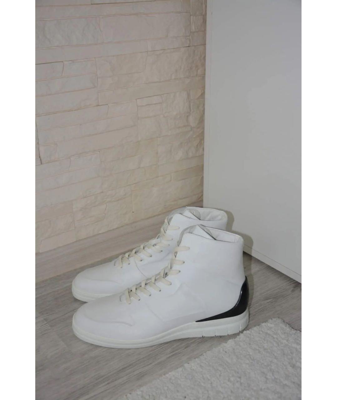DUNHILL Белые кожаные высокие кроссовки / кеды, фото 9