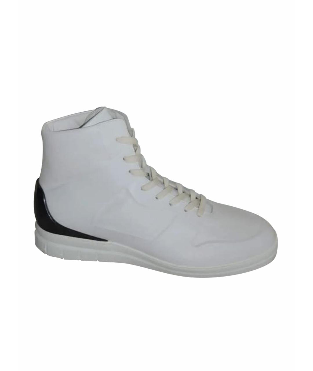 DUNHILL Белые кожаные высокие кроссовки / кеды, фото 1