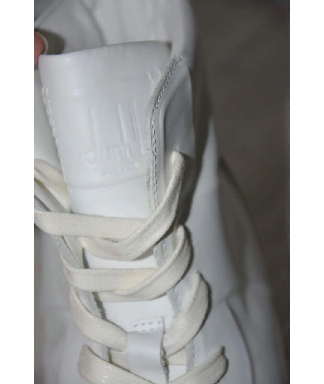 DUNHILL Белые кожаные высокие кроссовки / кеды, фото 3