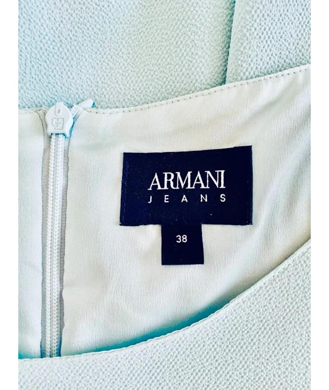 ARMANI JEANS Голубое полиэстеровое повседневное платье, фото 6