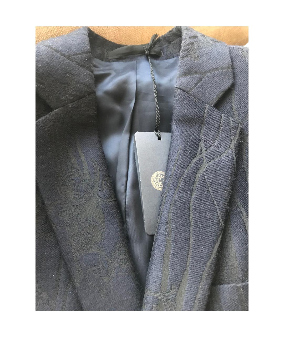 VERSACE COLLECTION Темно-синий кашемировый пиджак, фото 3