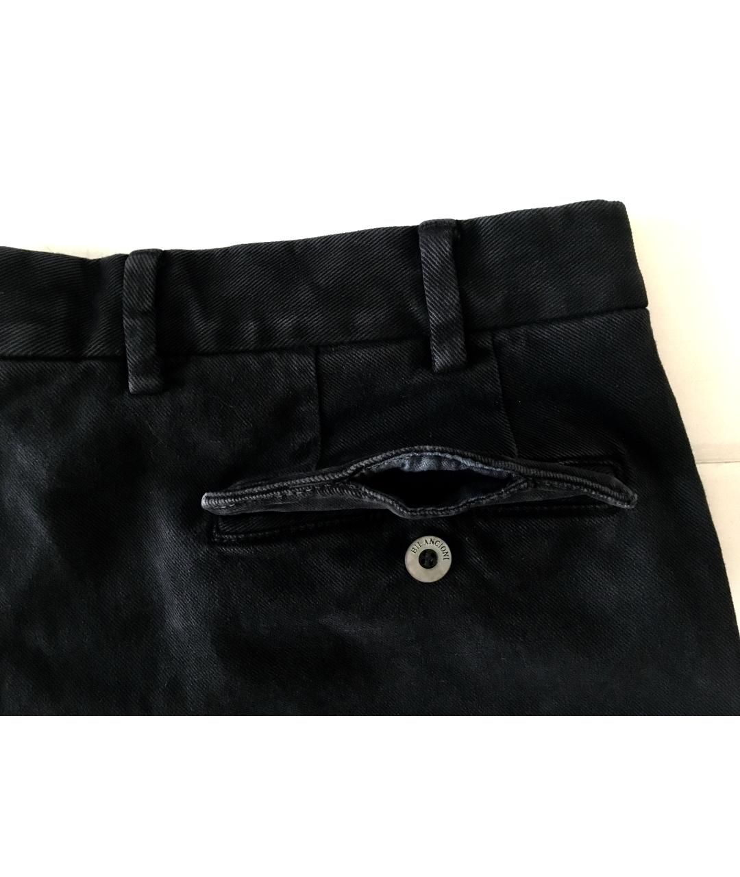BILANCIONI Черные хлопко-эластановые повседневные брюки, фото 8