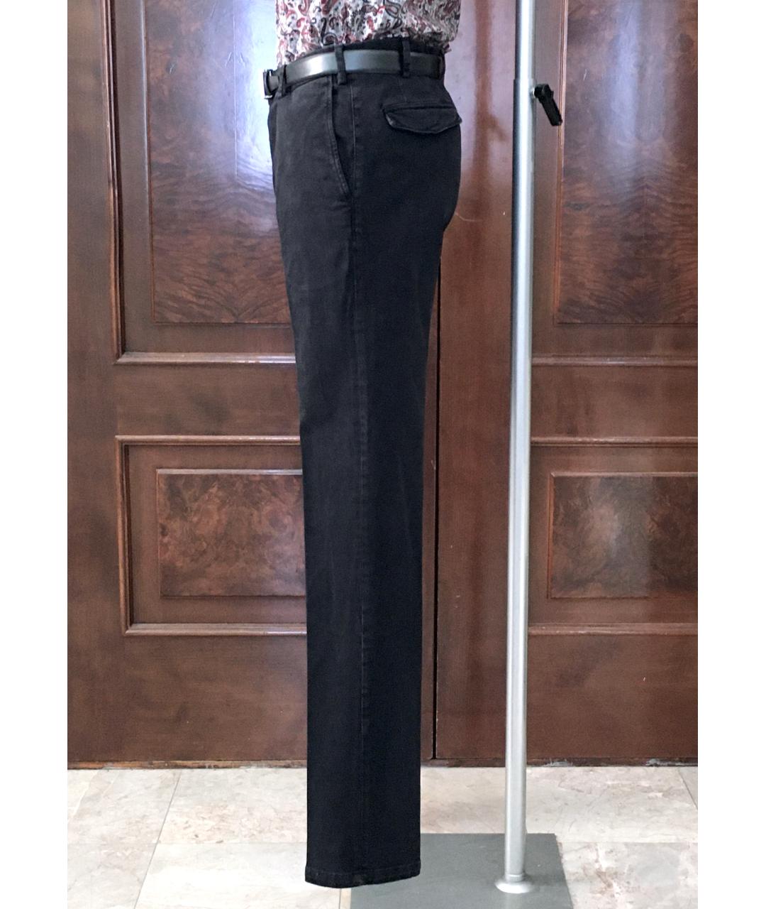 BILANCIONI Черные хлопко-эластановые повседневные брюки, фото 7