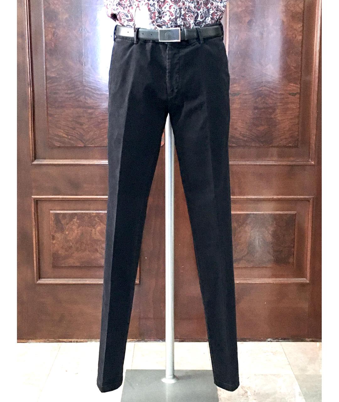 BILANCIONI Черные хлопко-эластановые повседневные брюки, фото 9