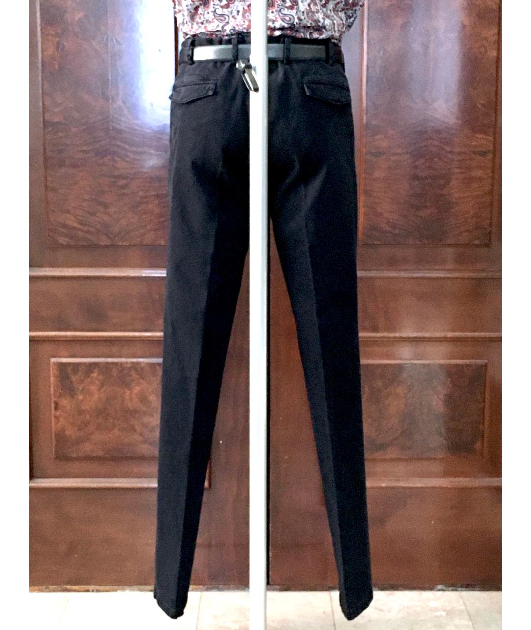 BILANCIONI Черные хлопко-эластановые повседневные брюки, фото 2