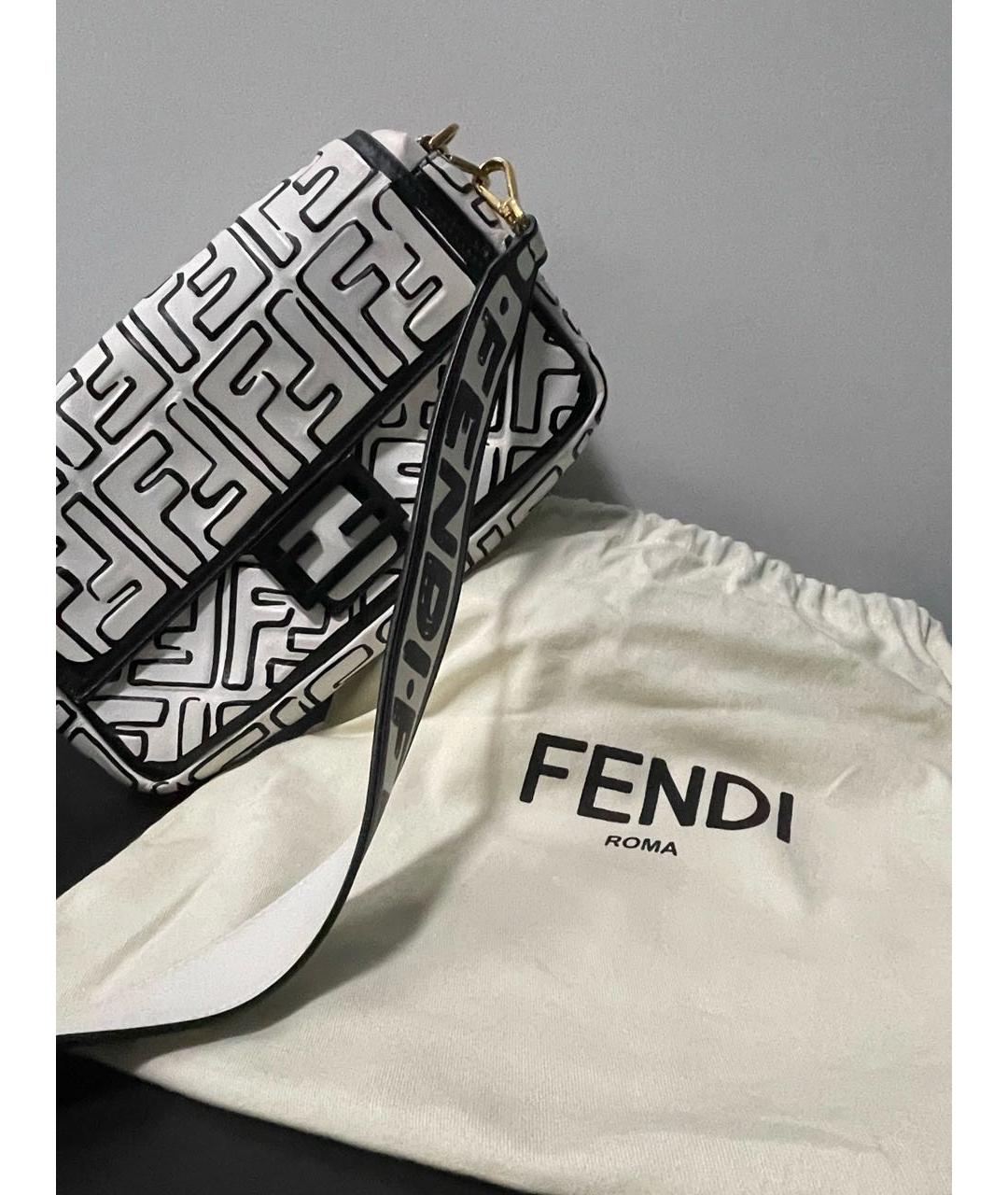 FENDI Белая кожаная сумка через плечо, фото 2