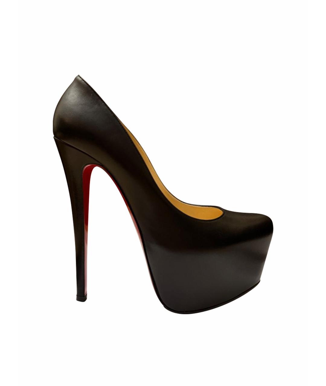 CHRISTIAN LOUBOUTIN Черные кожаные туфли, фото 1