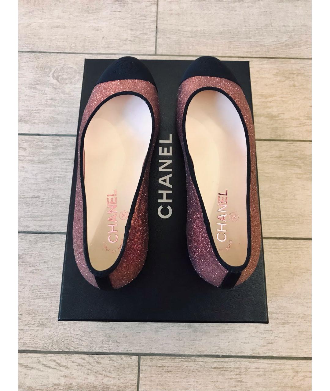 CHANEL PRE-OWNED Розовые кожаные туфли, фото 3
