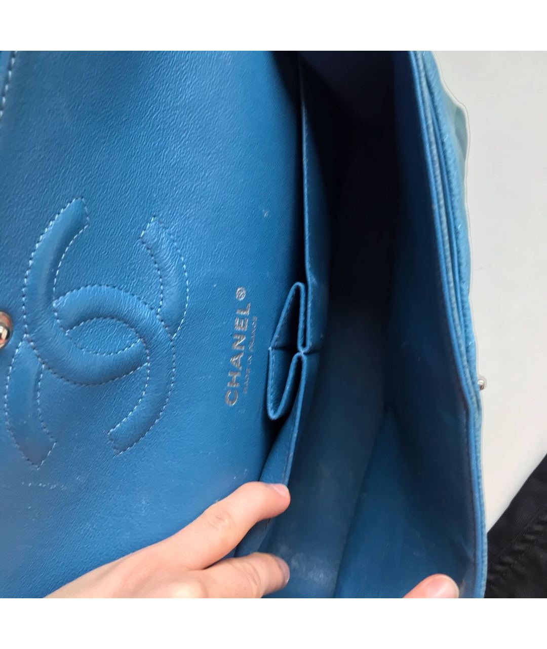 CHANEL PRE-OWNED Голубая кожаная сумка тоут, фото 7