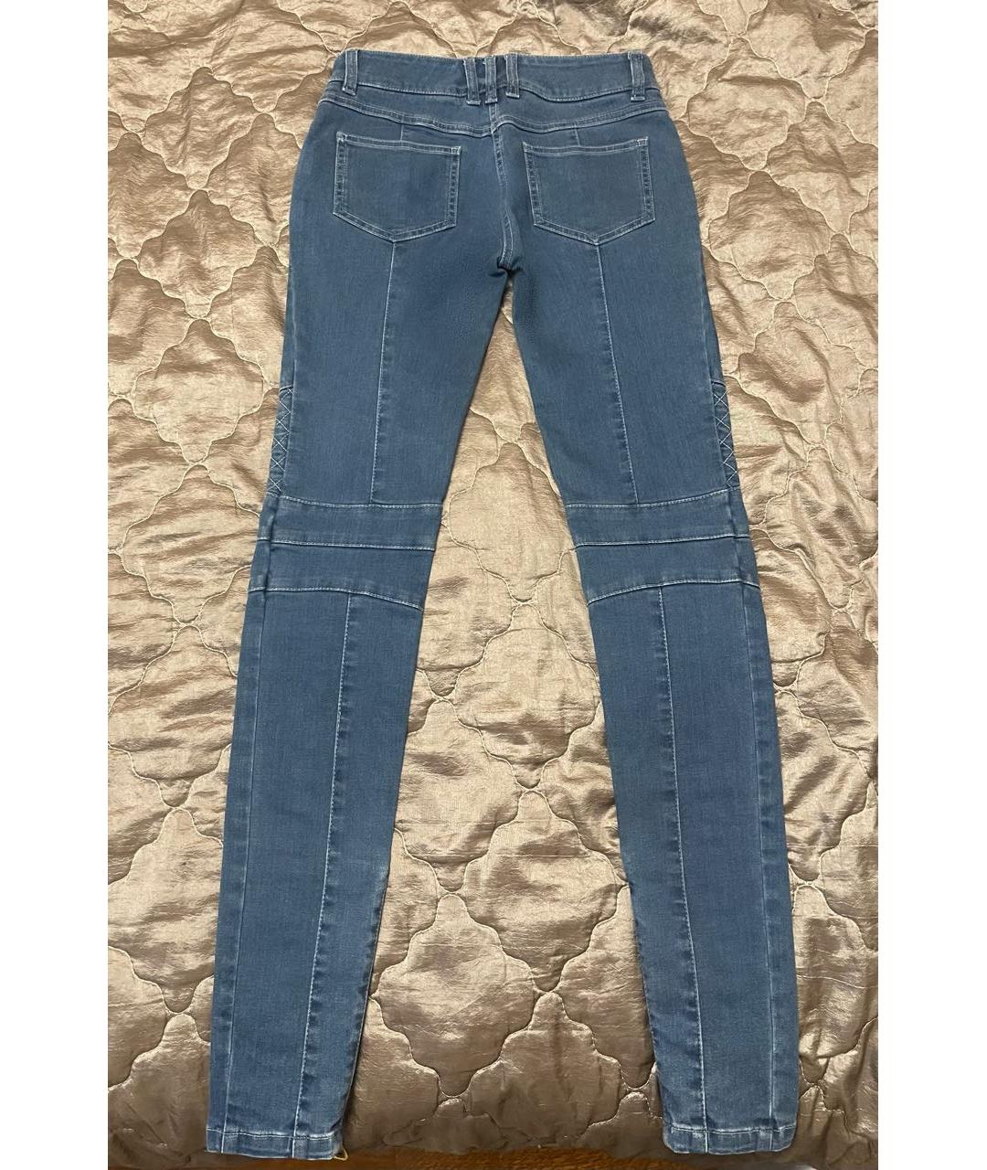 BALMAIN Голубые хлопко-эластановые джинсы слим, фото 2
