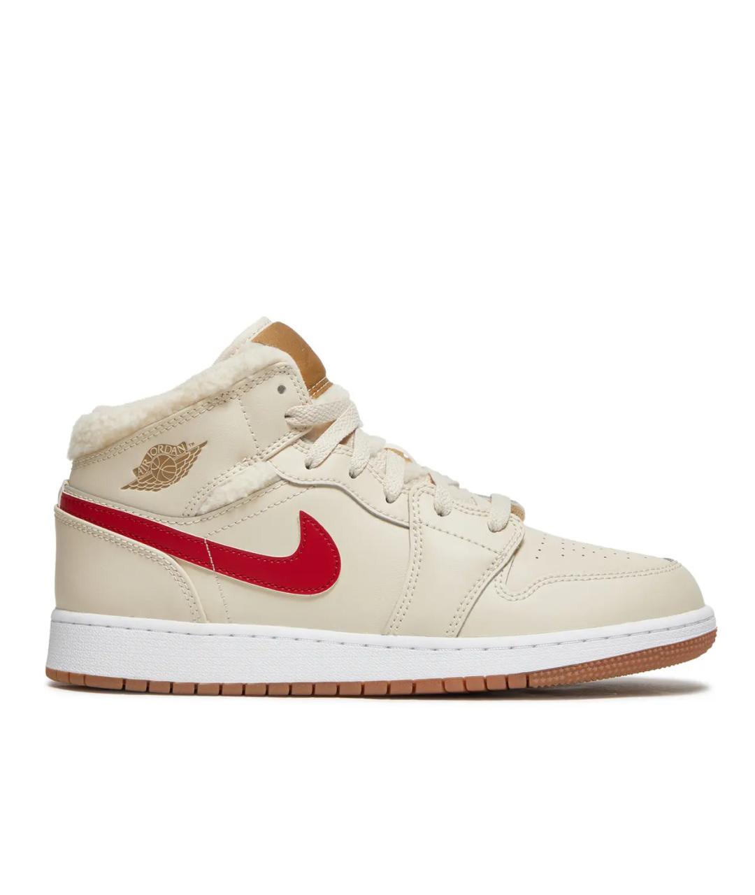 JORDAN Бежевые кожаные кеды, фото 1