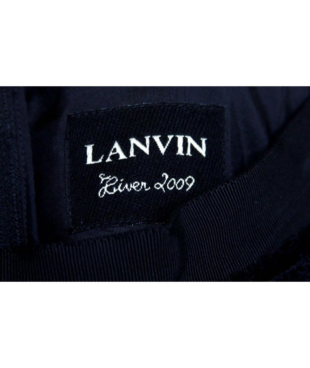 LANVIN Черная шелковая юбка макси, фото 3