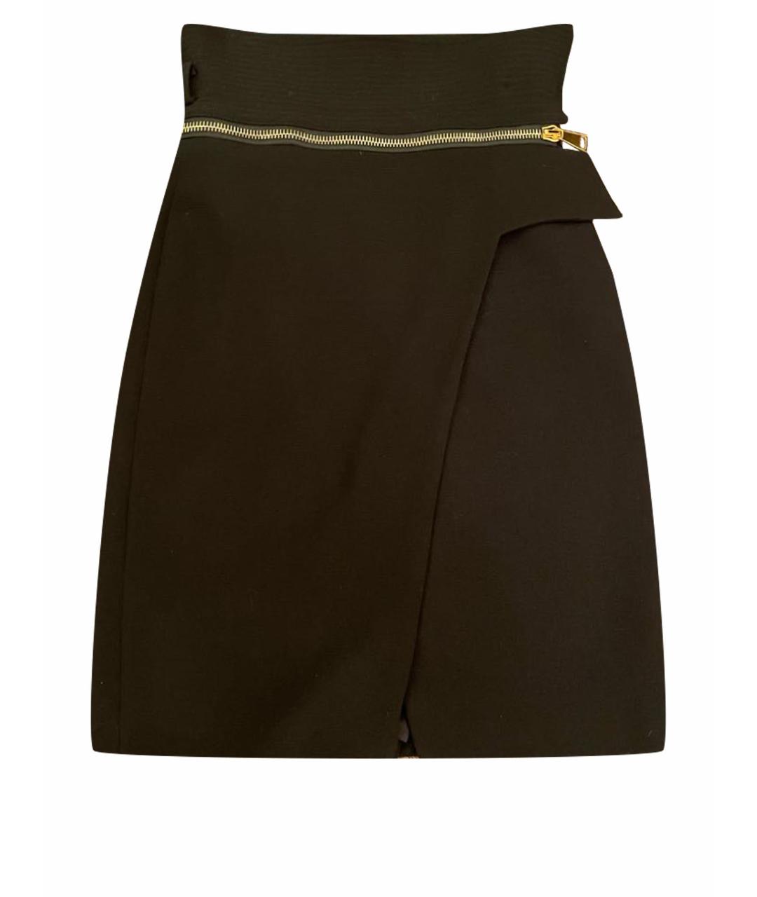 GIANFRANCO FERRE Черная шерстяная юбка миди, фото 1