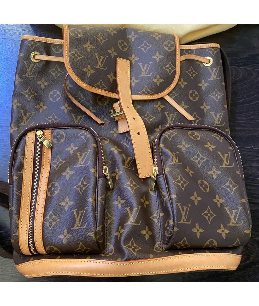 LOUIS VUITTON PRE-OWNED Коричневый кожаный рюкзак, фото 3