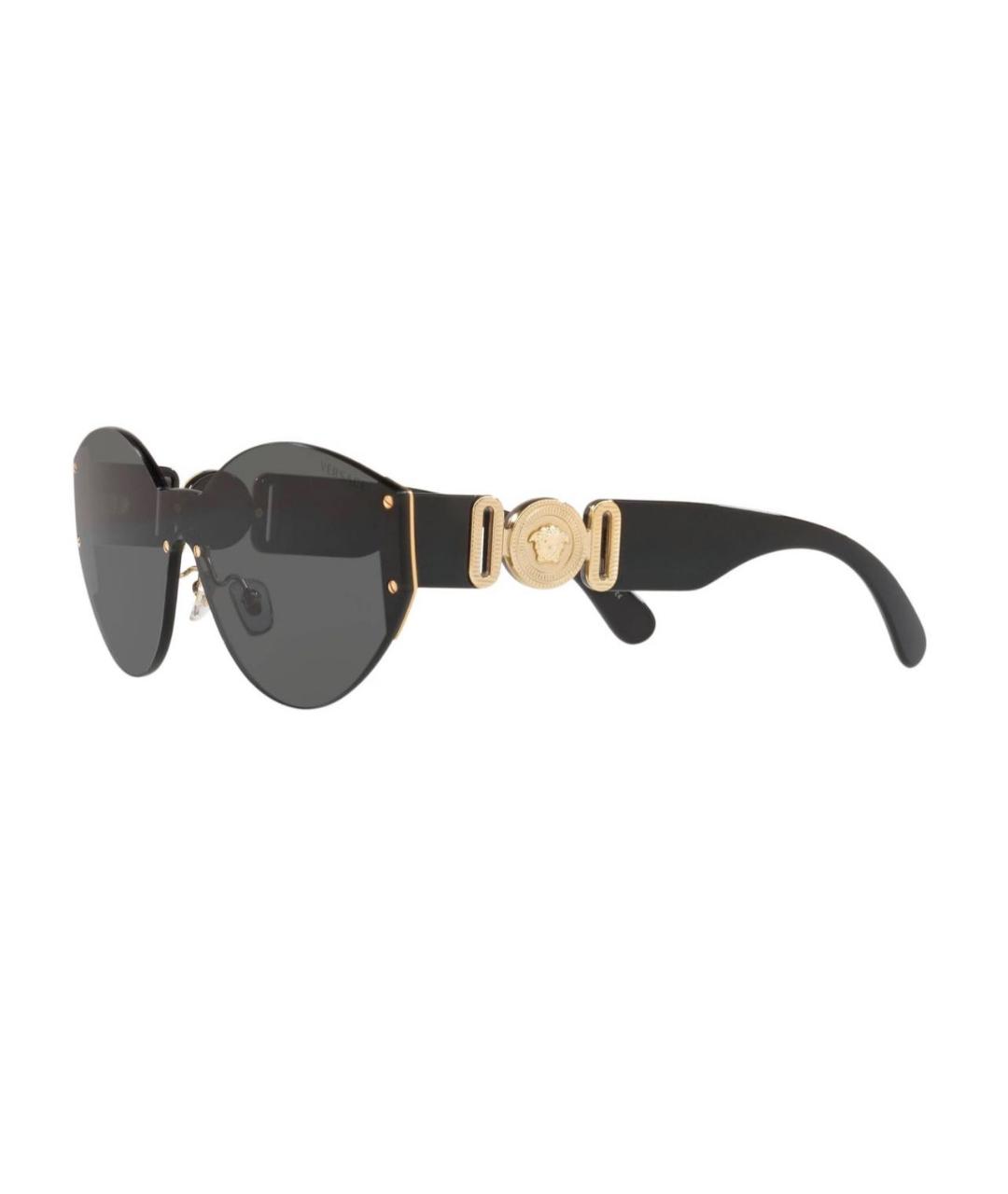 VERSACE Черные металлические солнцезащитные очки, фото 2