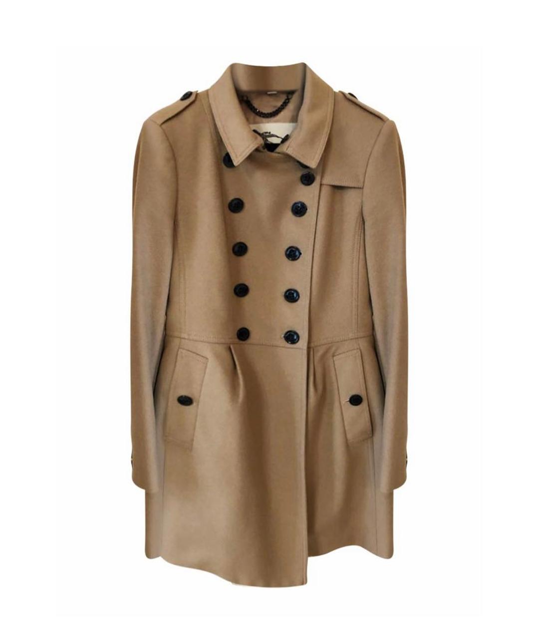 BURBERRY Бежевое шерстяное пальто для женщин – купить в интернет ...