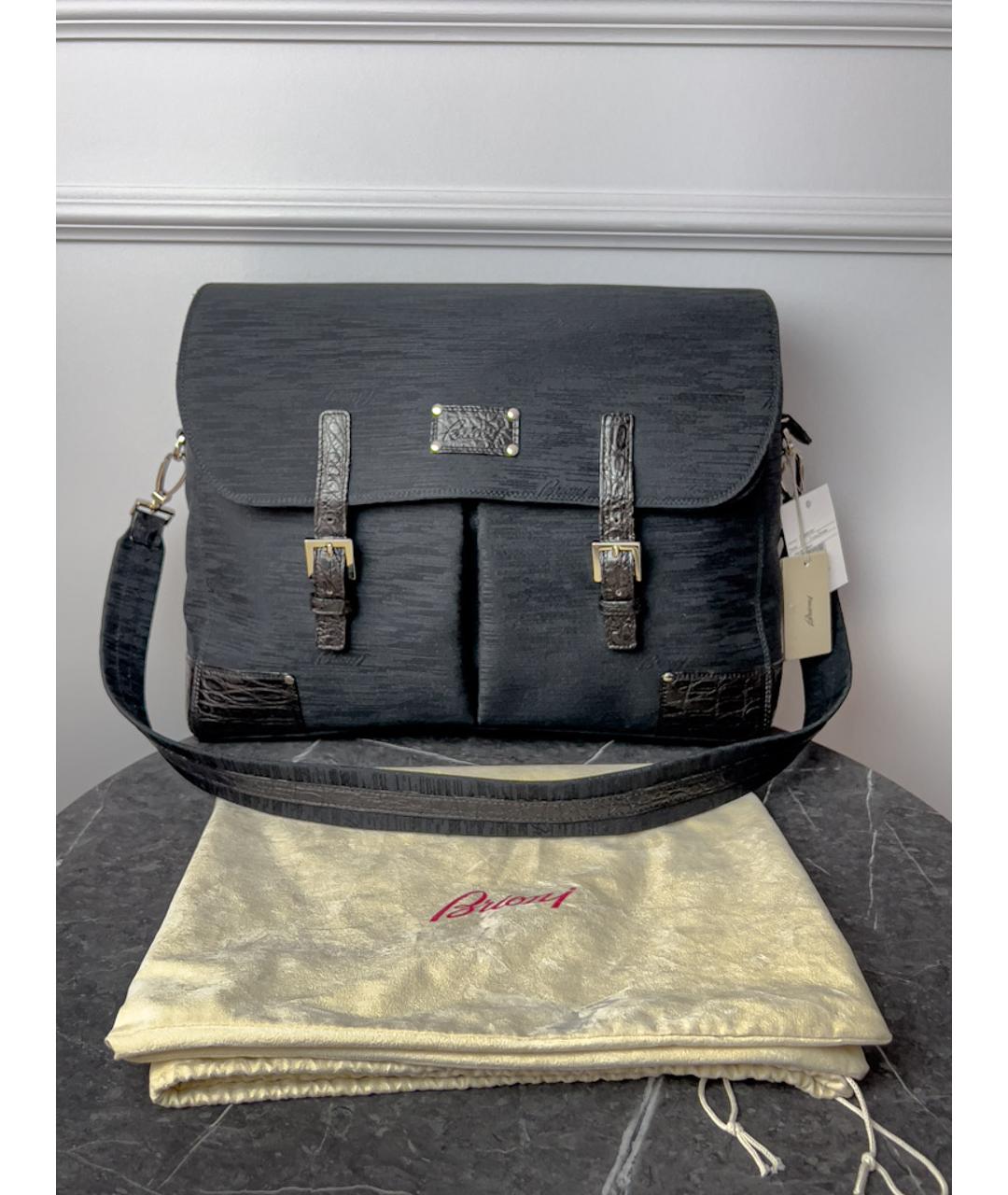 BRIONI Черный портфель, фото 8