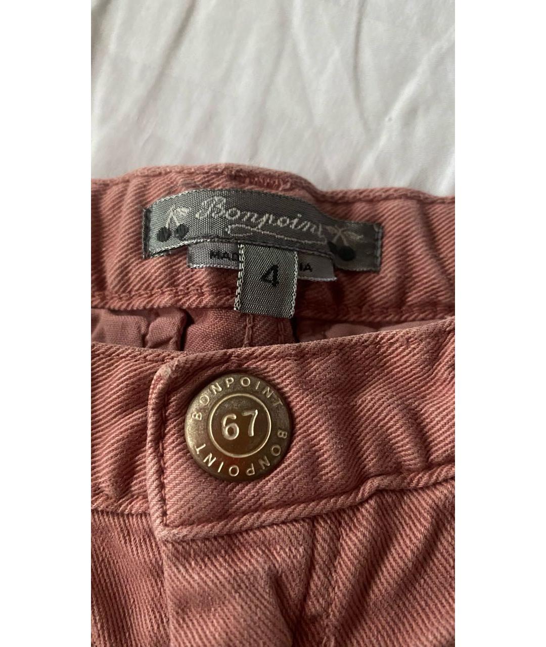 BONPOINT Розовые деним брюки и шорты, фото 3
