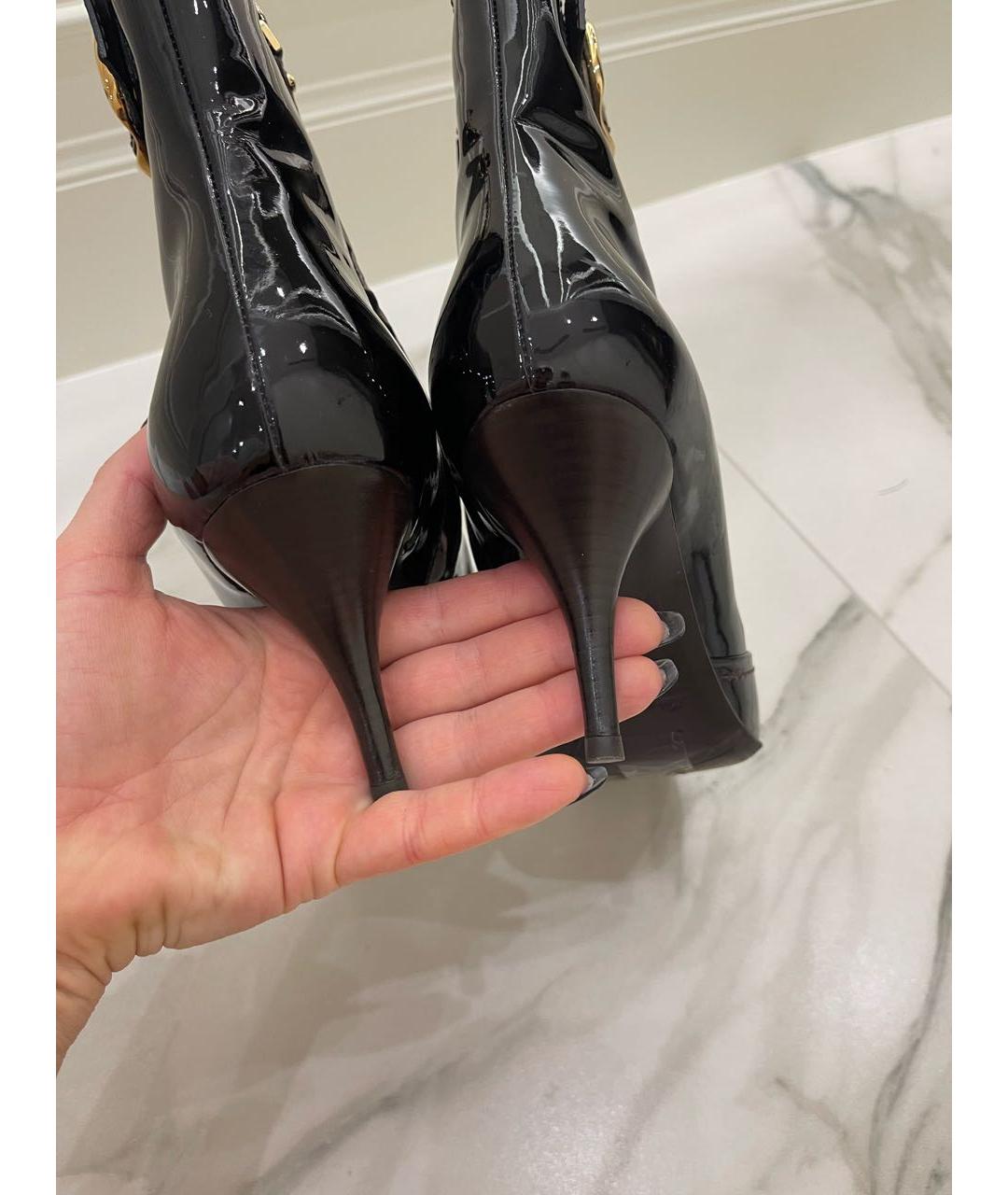 LOUIS VUITTON Коричневые ботильоны из лакированной кожи, фото 6