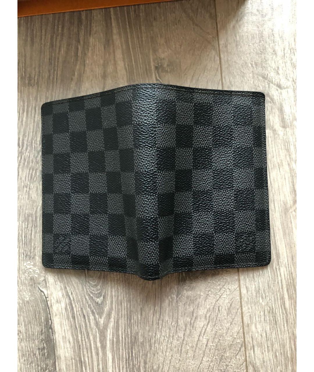 LOUIS VUITTON PRE-OWNED Черный кожаный кошелек, фото 2