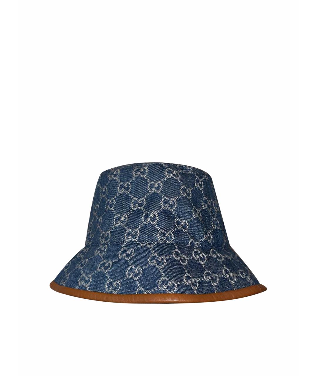 GUCCI Темно-синяя хлопковая панама, фото 1