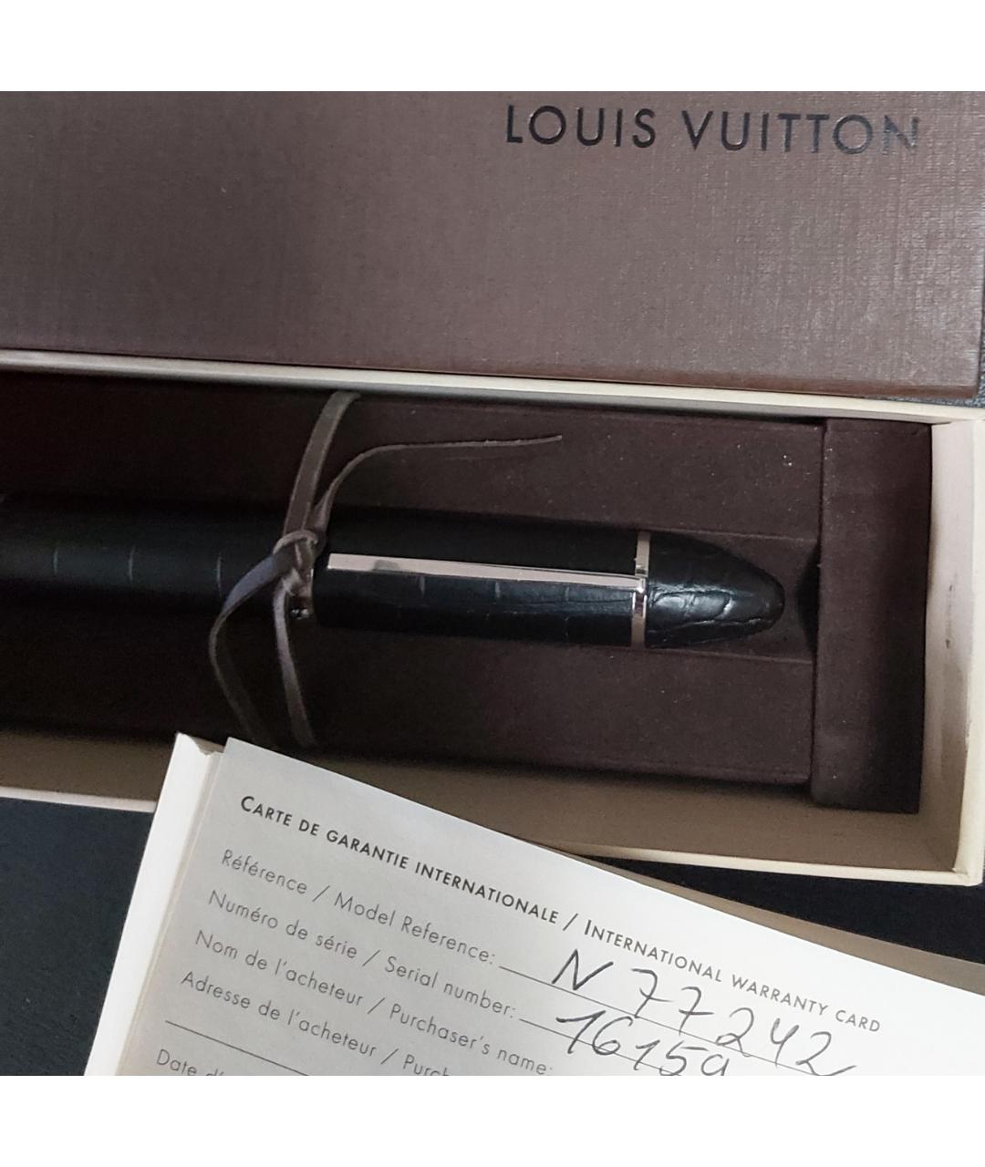 LOUIS VUITTON PRE-OWNED Черная чернильная ручка из экзотической кожи, фото 6