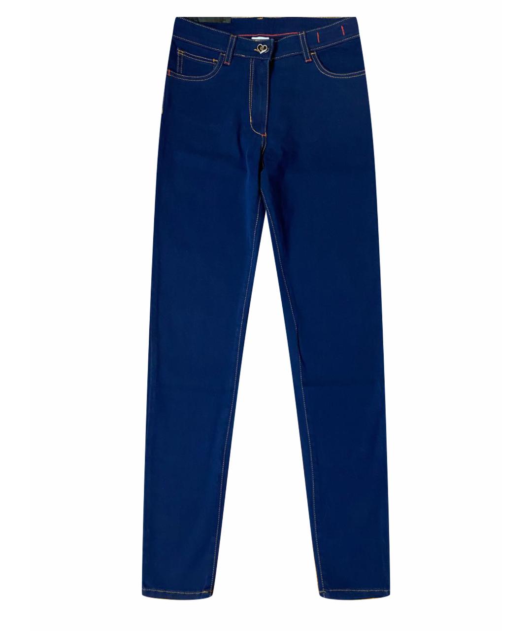 TWIN-SET Синие хлопок-полиэтиленовые джинсы слим, фото 1