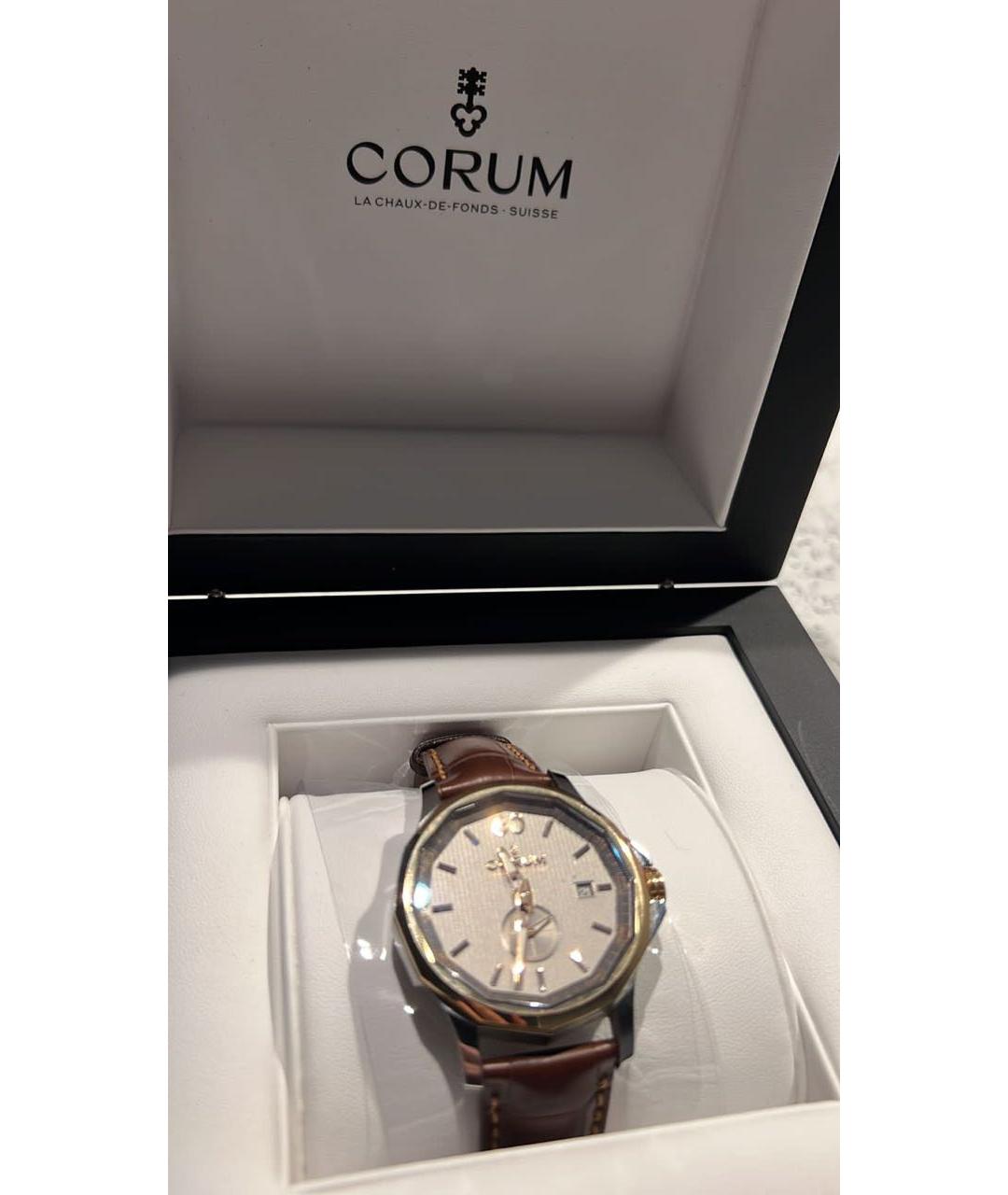 Corum Коричневые часы из желтого золота, фото 6