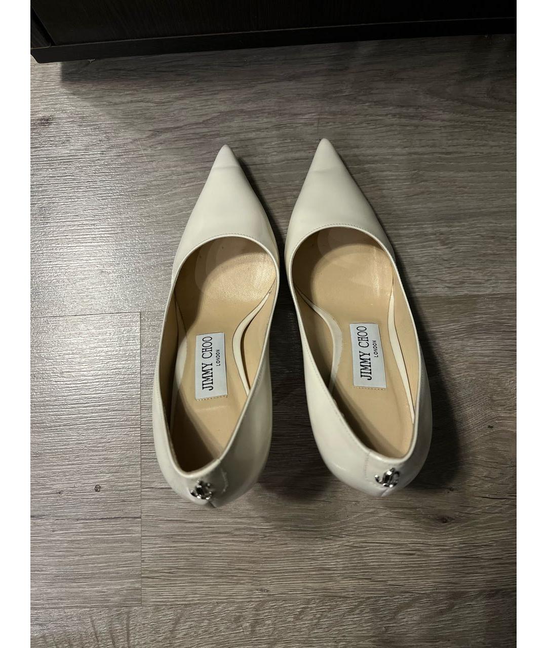 JIMMY CHOO Белые кожаные туфли, фото 3